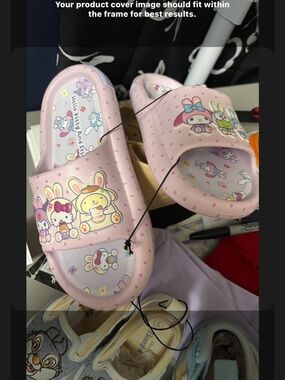 Kids Pink Character Slide Sandals